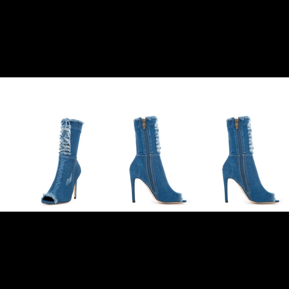 🔥Denim distressed booties - Picture 2 of 3